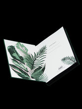 Load image into Gallery viewer, A5 hardcover BOUND notebook - monstera design - "midnight garden collection" - takkti
