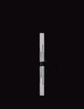 Load image into Gallery viewer, takkti limited notebook collection line art vertical lines design raw linen with a black print and black ribbon