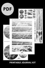 Load image into Gallery viewer, black and white clouds printable kit PDF - takkti
