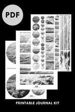 Load image into Gallery viewer, black and white clouds printable kit PDF - takkti