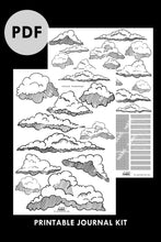 Load image into Gallery viewer, cloud drawings printable kit PDF - takkti