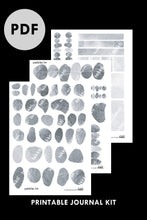 Load image into Gallery viewer, grey pebbles printable bullet journal kit takkti
