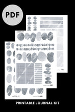 Load image into Gallery viewer, grey pebbles printable bullet journal kit takkti