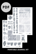 Load image into Gallery viewer, grey pebbles printable bullet journal kit takkti