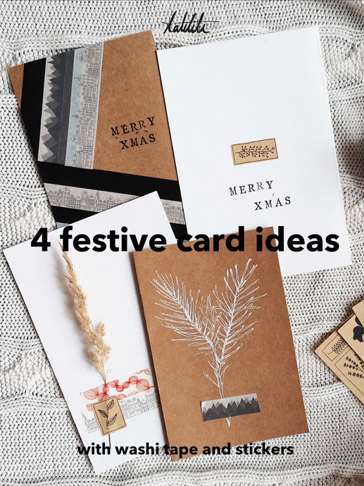 4 festive card ideas made with washi tape and stickers