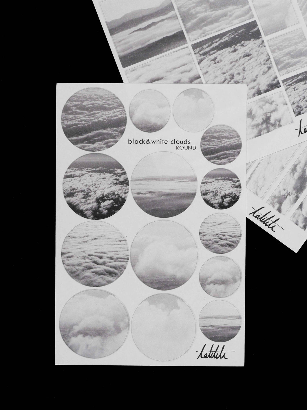 black and white clouds stickers - takkti