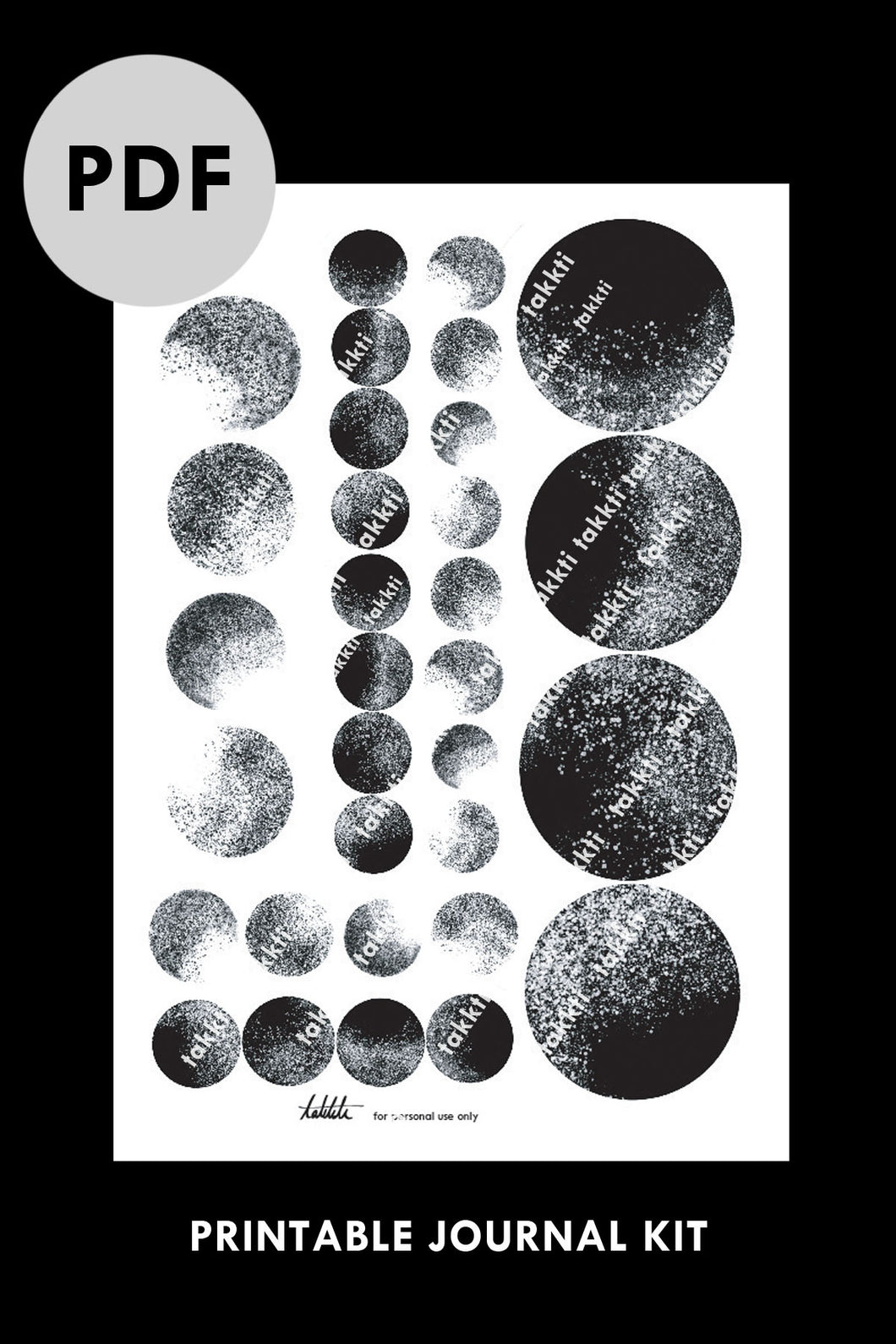 speckled circles printable kit PDF - takkti